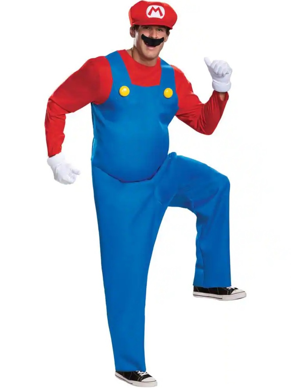 Men's Deluxe Super Mario Bros. Costume - Size 42 in.-46 in. - Adult damaged